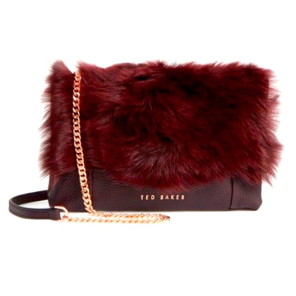 Ted Baker Fuzzy Genuine Shearling & Lambskin Leath